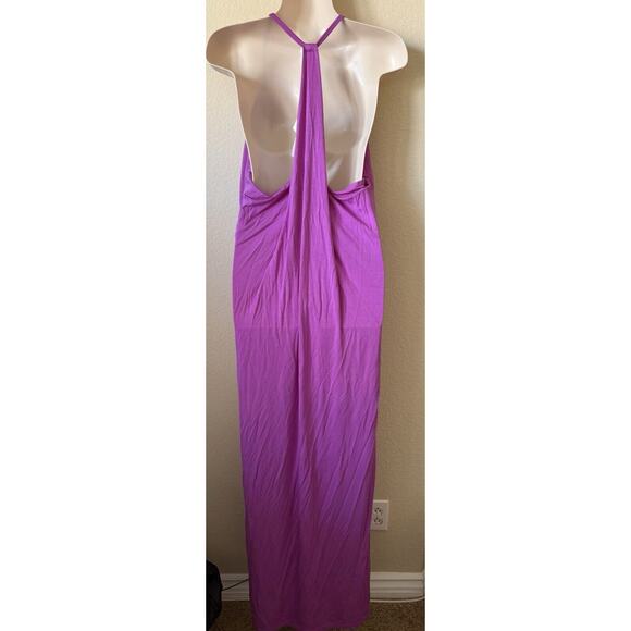 Fabletics Purple Neema Halter Neck Sleeveless Open Back Maxi Dress Size L 10-12 - Picture 6 of 9